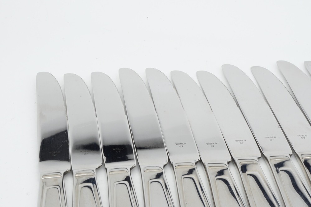 11 Pc New World Tableware 9895501 Dinner Knife Plain Blade Solid Handle Quantum