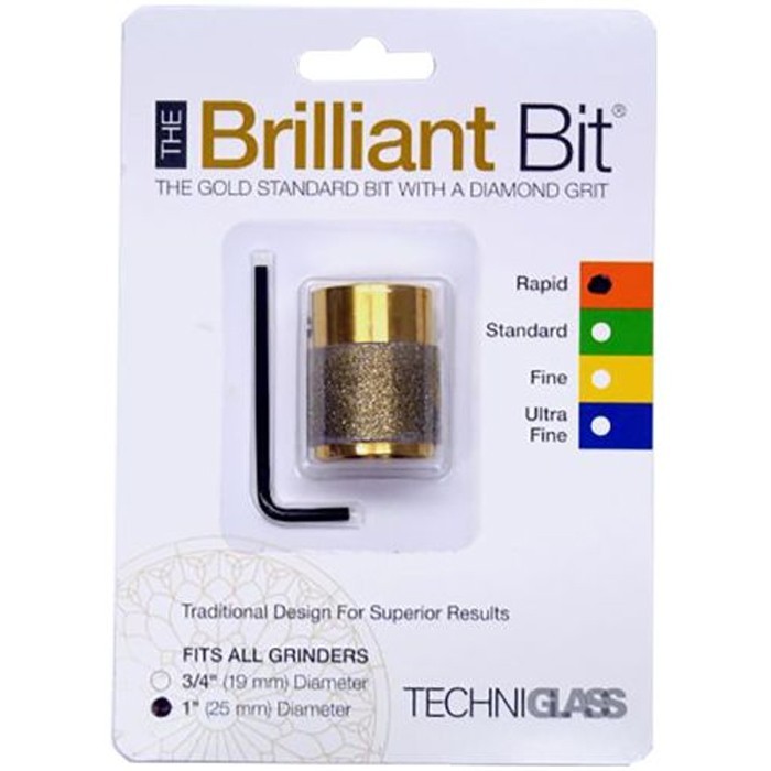 1" Techniglass Diamond Brilliant Grinder Bit Rapid Coarse 80/100 Grit