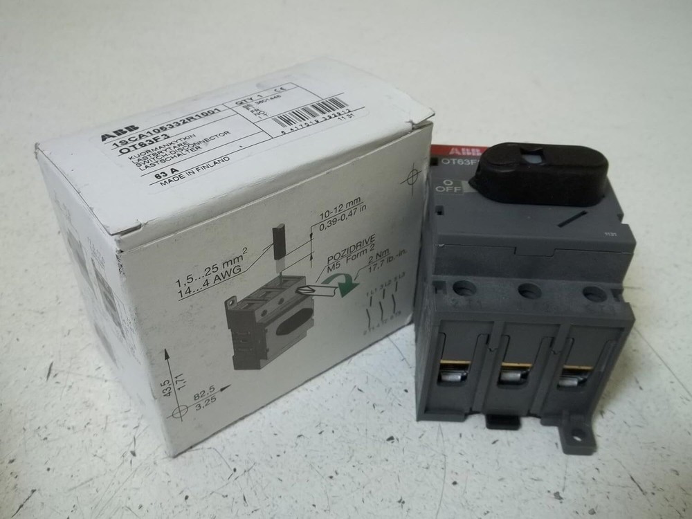 ABB OT63F3 DISCONNECTOR SWITCH, 3, 750, 63A