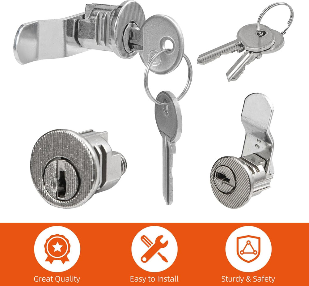 Mailbox Lock Replacement with 4 Keys - Multipurpose Mail Box Locks Compatible wi