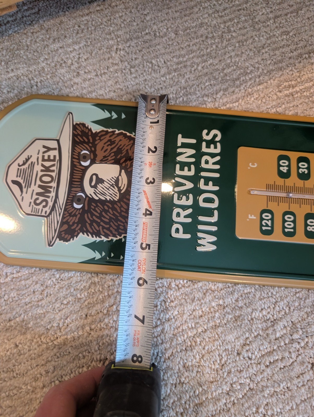 Officially Licensed Smokey The Bear Open Roads Metal Thermometer 18" X 5.75"