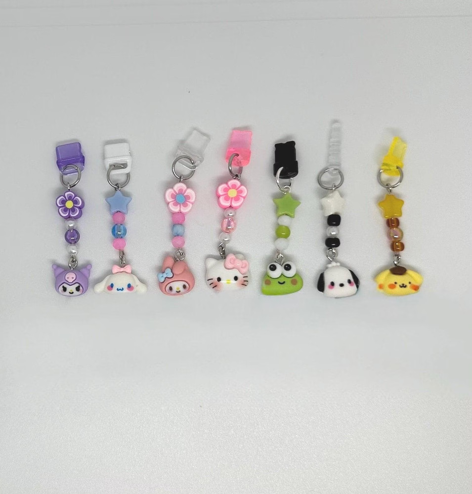Sanrio Character Beaded Customized Dust Plug Charm iPhone Switch iPad Lightning