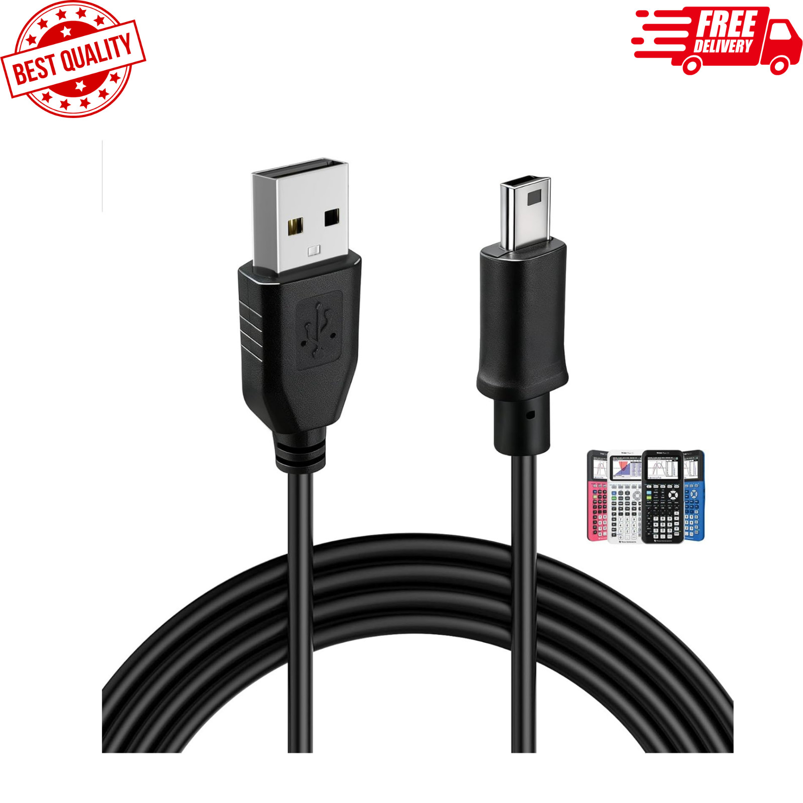 Ti-84 Plus ce Charger, ti84 Charger Cable for Texas Instruments Black