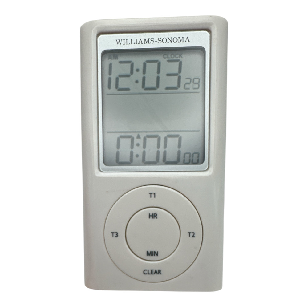 Williams Sonoma Digital Triple Timer Three Cooking Times Kitchen White EUC