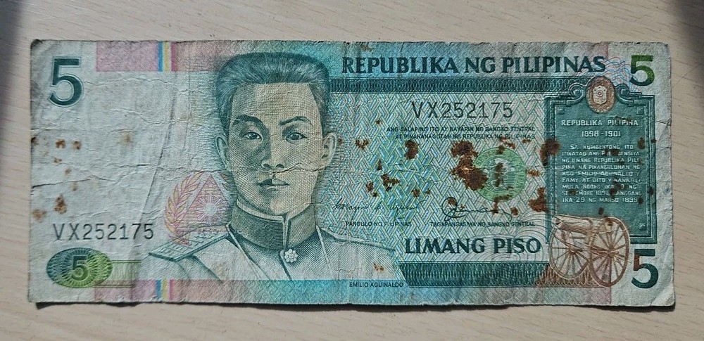 Philippines 5 Pisos Note