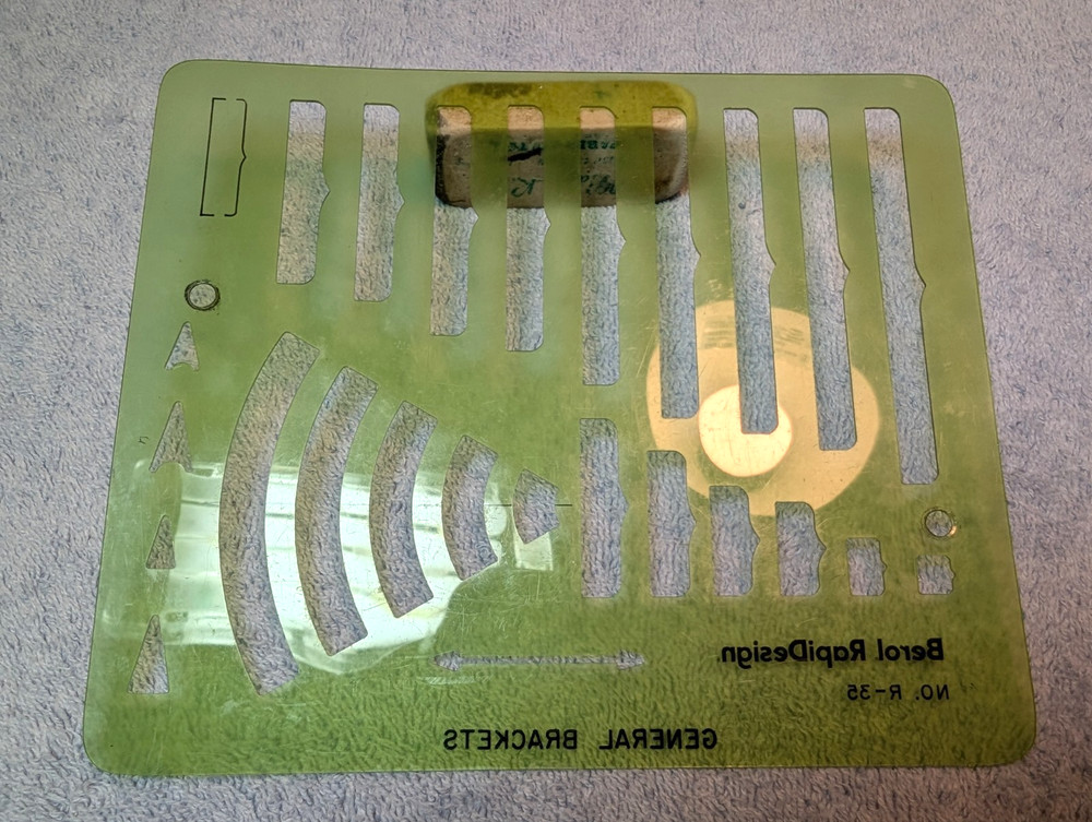 Berol RapiDesign Drafting Template R-35 General Brackets VINTAGE