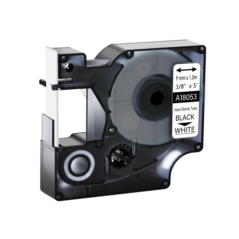 20PK 3/8" IND Heat-Shrink Tube Black on White 18053 Compatible DYMO Rhino 3000