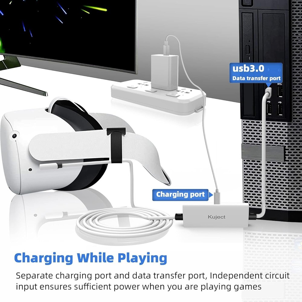 Durable 16FT Link Cable for Oculus Quest 2/3 with High-Speed Data Transfer