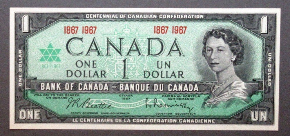 Canada 1967 Centennial $1 Note Attractive Crisp Unc.