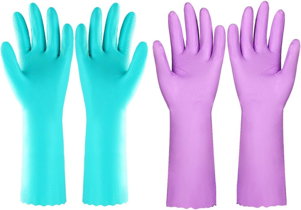 Non-Slip Eco-Friendly Kitchen Gloves - Durable, Soft, Multi-Tasking Pair, Medium
