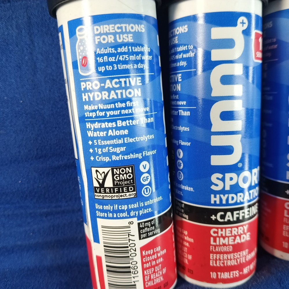 (3 )Nuun Sport Hydration + Caffeine Effervescent Electrolyte Cherry Limeade