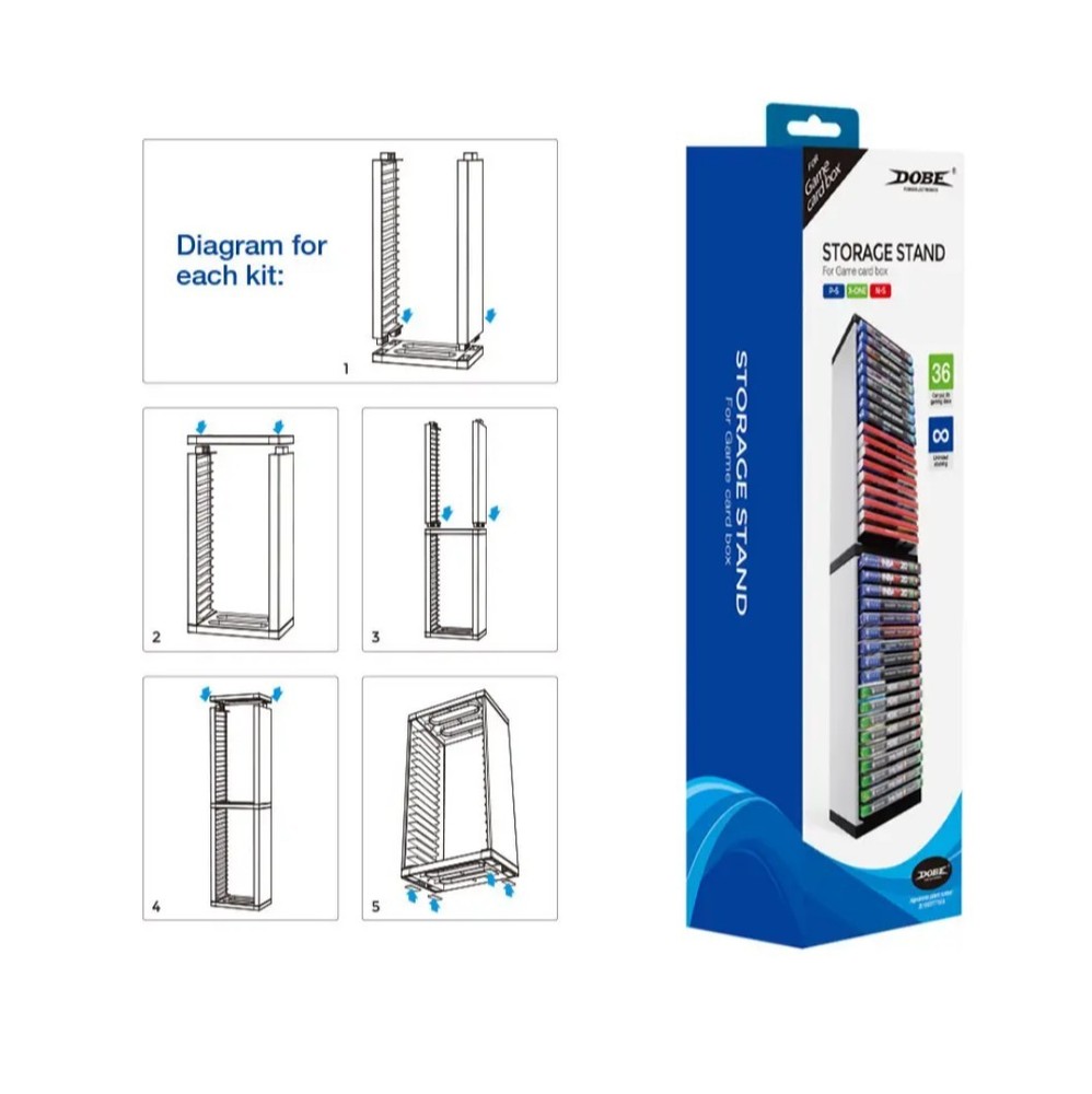 36-Game Disc Stackable Storage Tower Rack for PS5/PS4/XBOX/NS