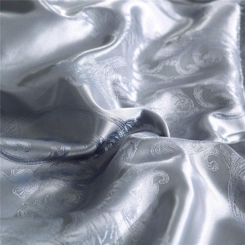 Silver Comforter Set Soft Microfiber Bedding Queen Pillow Shams Machine Washable