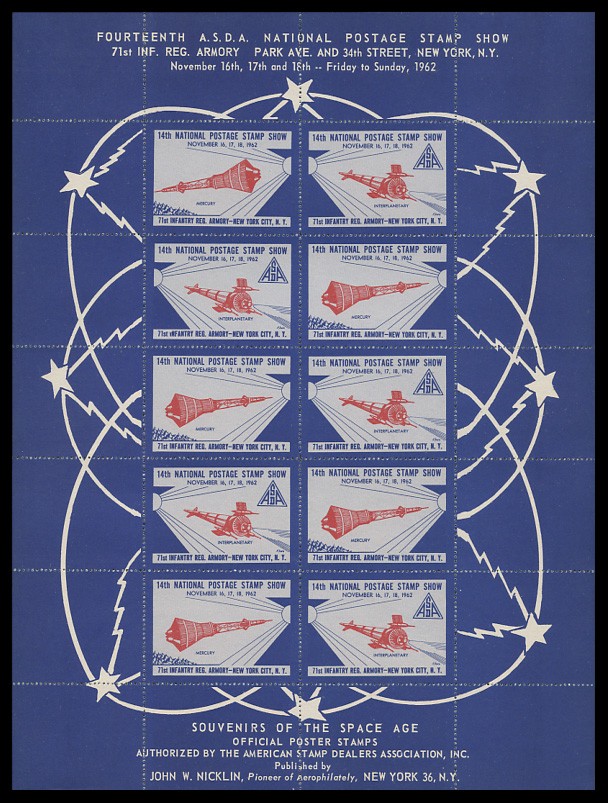 ASDA STAMP SHOW LABELS - 1962, PERFORATED, SET OF 8 (4 PAIRS)