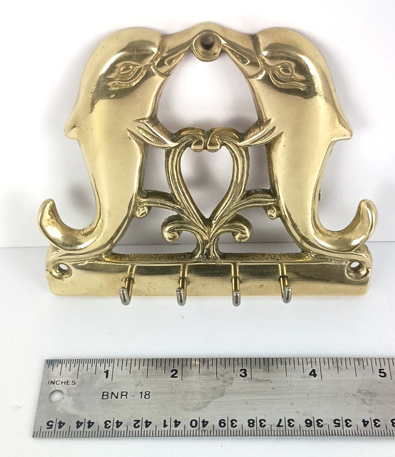 Brass Dolphins Key Rack - Wall Mount