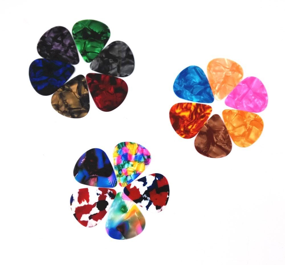 100pcs 0.46mm Colorful Guitar Picks for Guitar, Ukulele, Bass