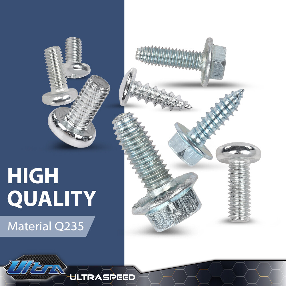 800 PCS License Plate Screws Fit For Auto Dealers (100 Each / 8 Different)