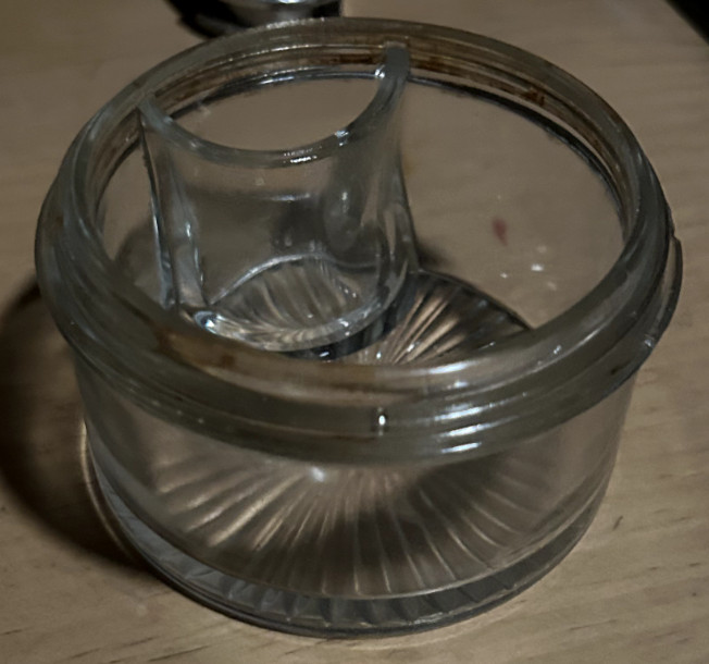 Rexall Vintage Glass Inkwell Apothecary Jar with Metal Lid, Used