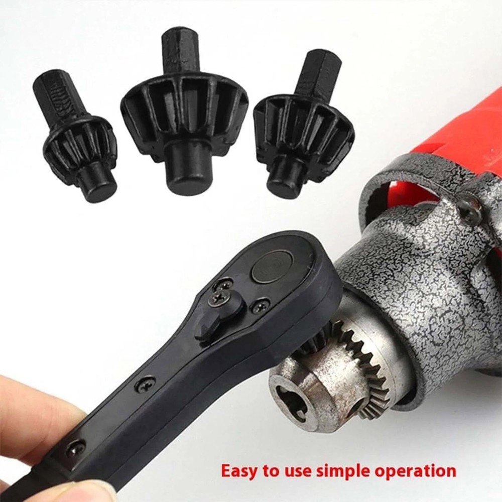 Universal 2-in-1 Ratchet Spanner Chuck Key Replacement Set for Various Drills