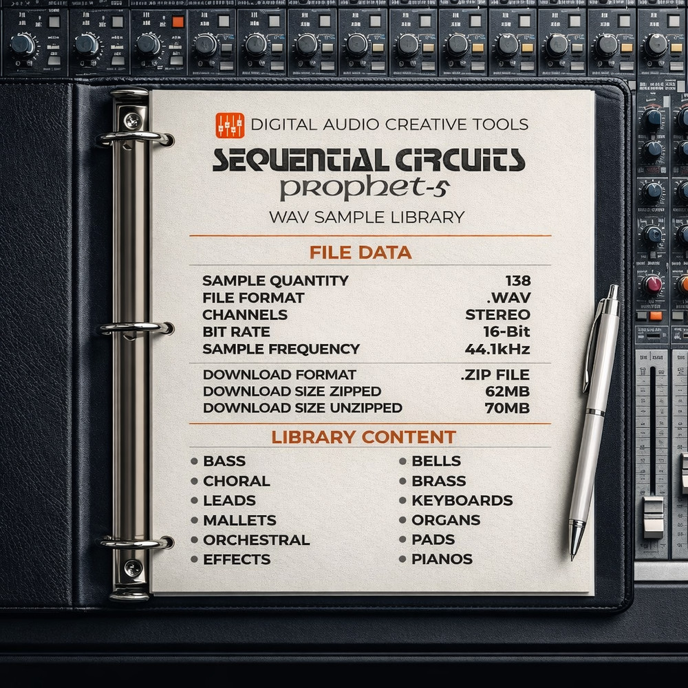 Sequential Circuits Prophet-5 Synthesizer Sample Library
