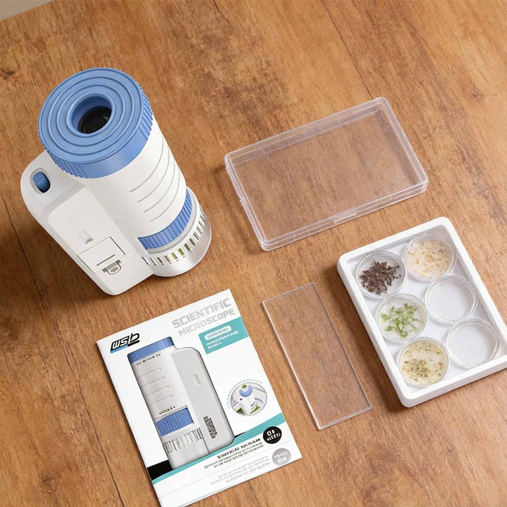 Children's Handheld Microscope Optical HD Portable Microscope with LED Light