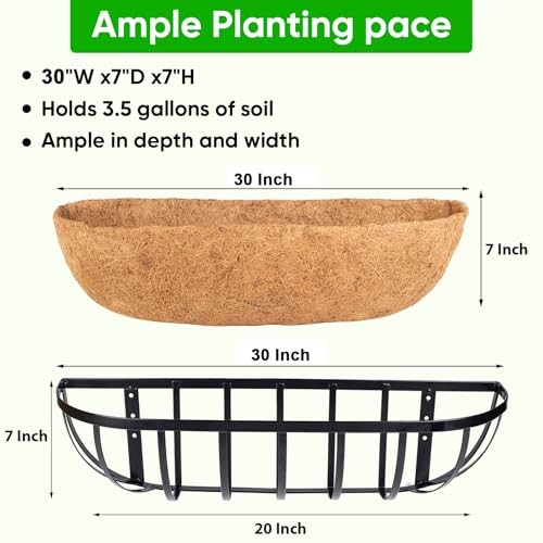 Deck Balcony Railing Planter Window Boxes - Pack Planter Box, 30 Inch 4