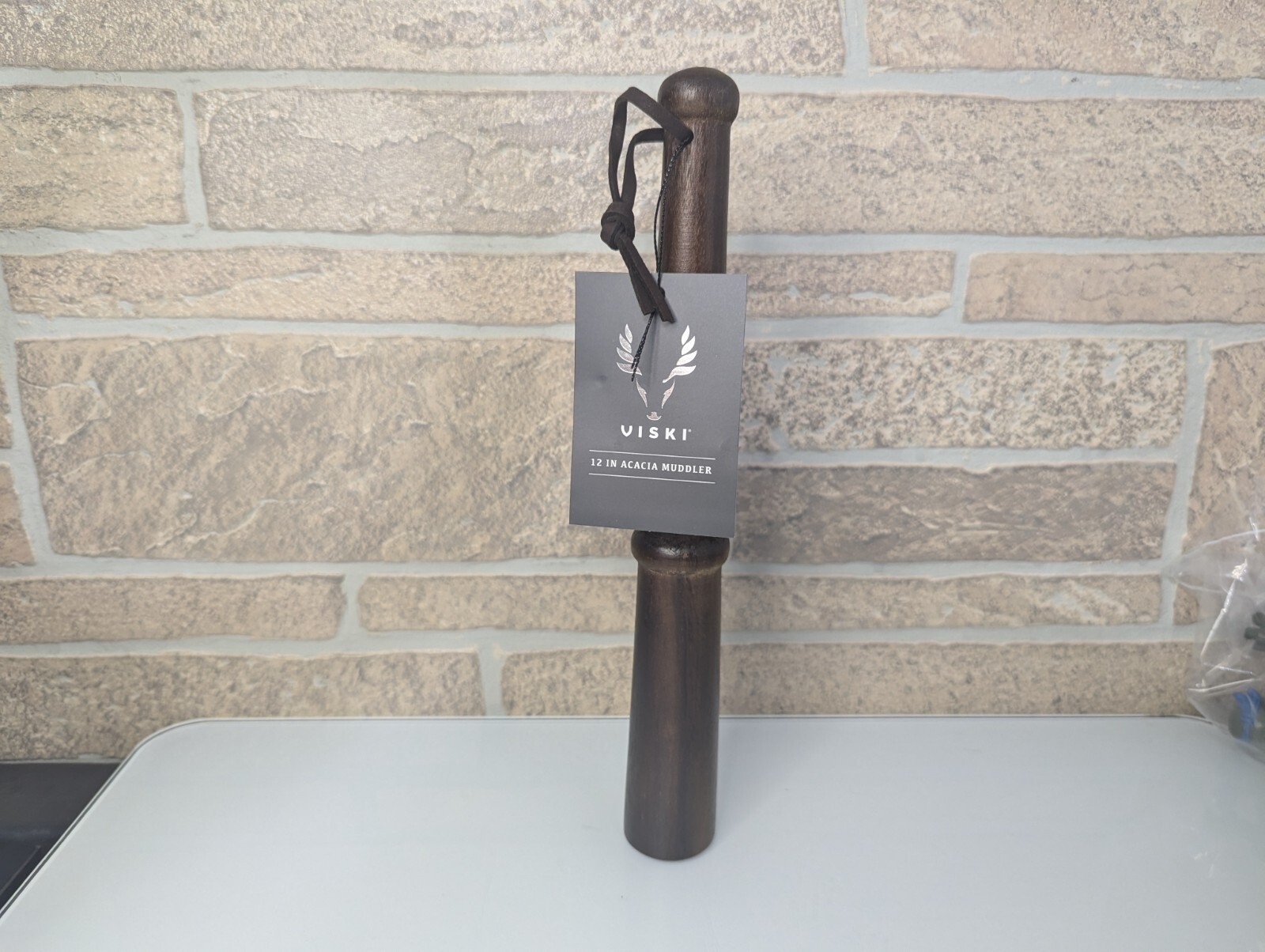 Viski Acacia Wood Cocktail 12" Muddler Bar Utensils, Wooden Essentials,