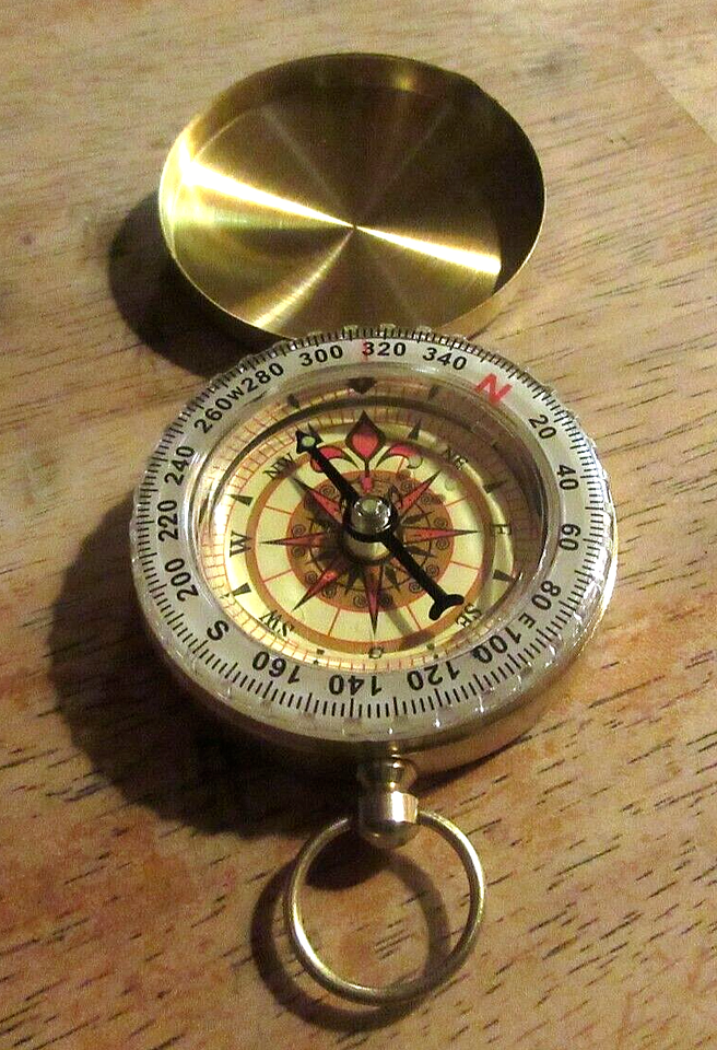 Waterproof Luminous Compass Camping Hiking Brass Compass Portable Compass