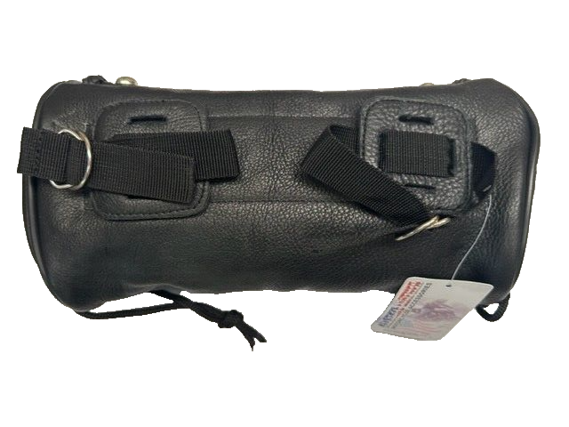 Motorcycle Soft Leather Tool Bags With Dome Studs/Braid