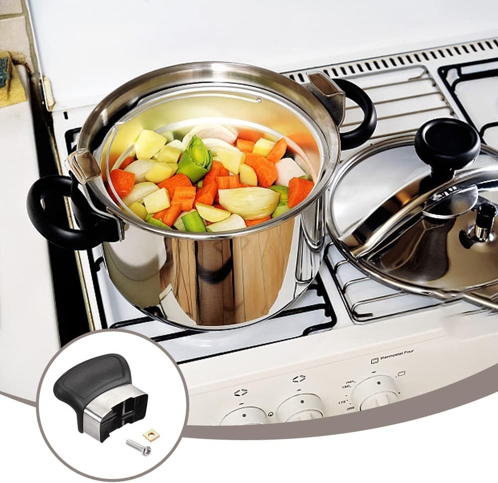 2 Pack Pot Pan Side Handle Replacement Single Hole Black with Mounting Screws