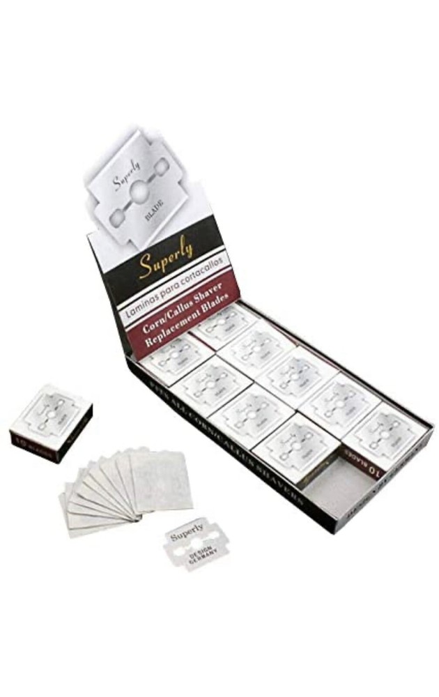 100 Platinum Coated Corn Callus Remover Shaver Replacement Refil Blades