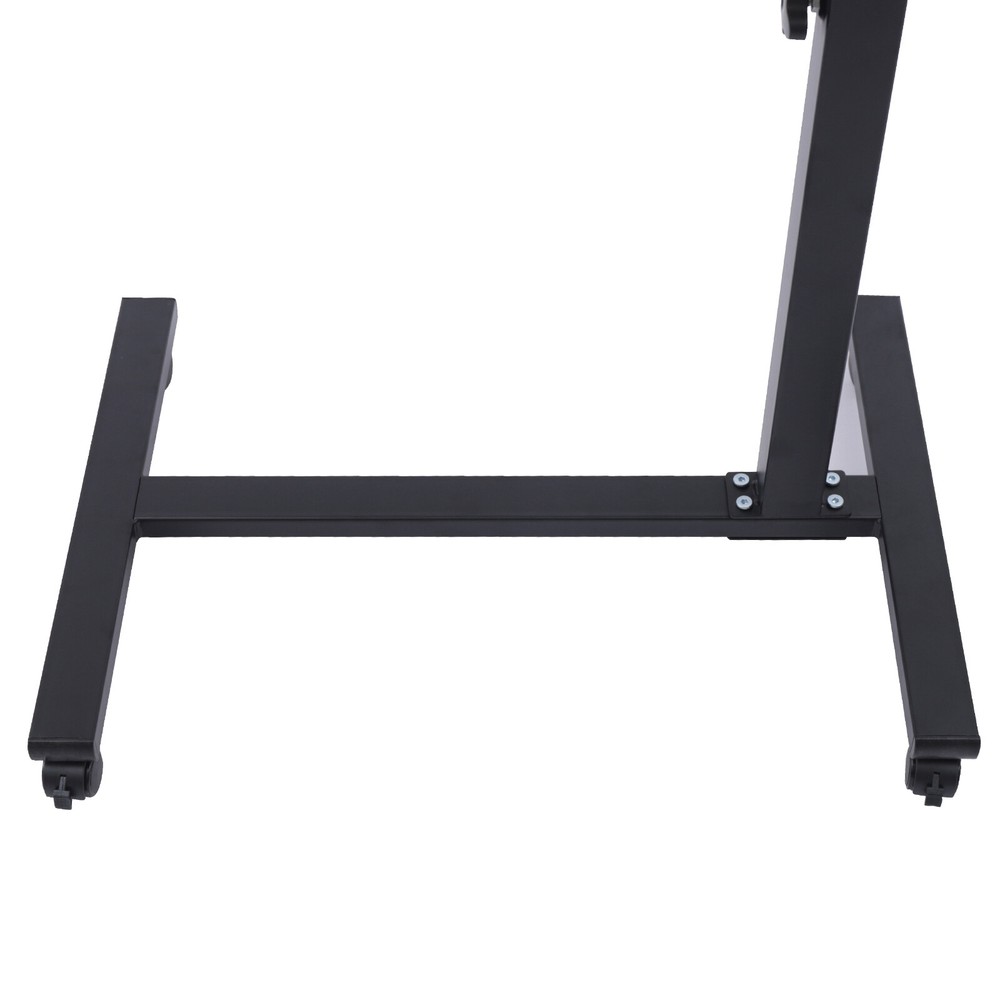 Adjustable Rolling Laptop Desk Mobile Computer Stand Bed Side Table Desk