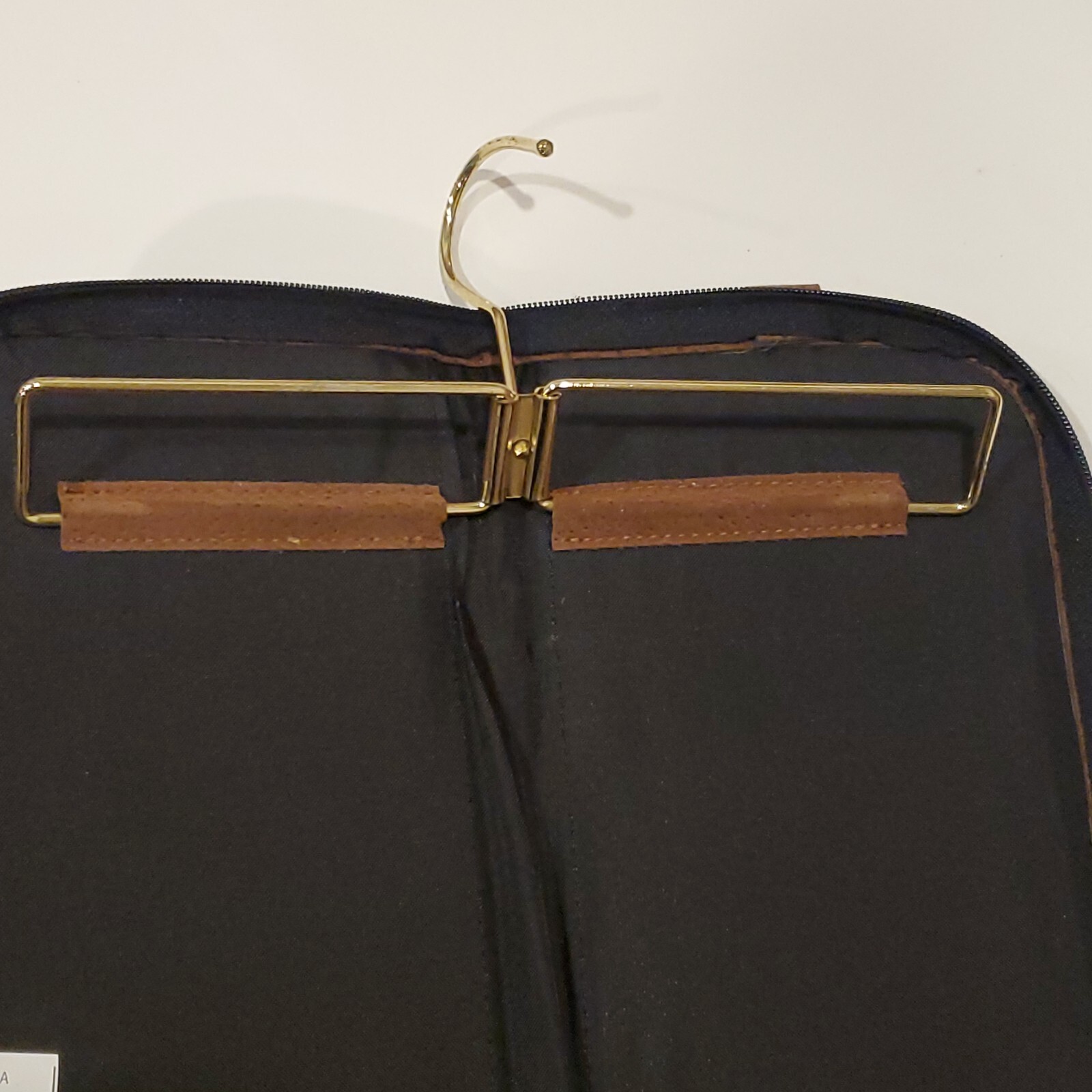 Vintage Leather Plaid Green Brown Neck Tie Travel Case -