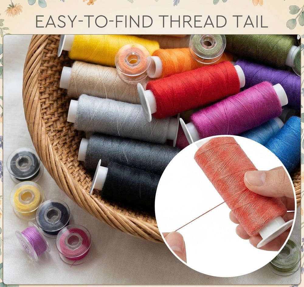 72 PCS Sewing Thread Bobbins Kit 36 Colors 550 Yard Polyester Machine Craft