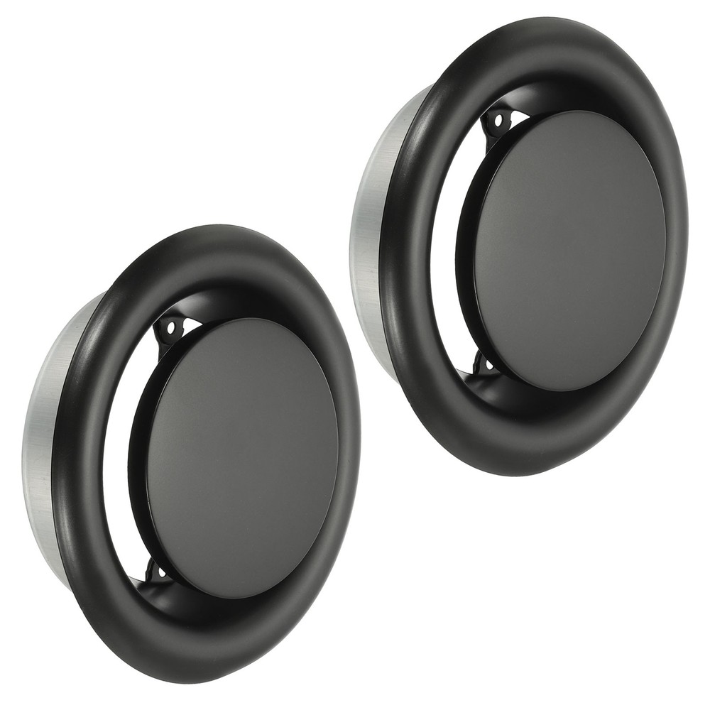 6" Round Ceiling Diffuser 2pcs Metal Adjustable Wall Air Vent Cover Black