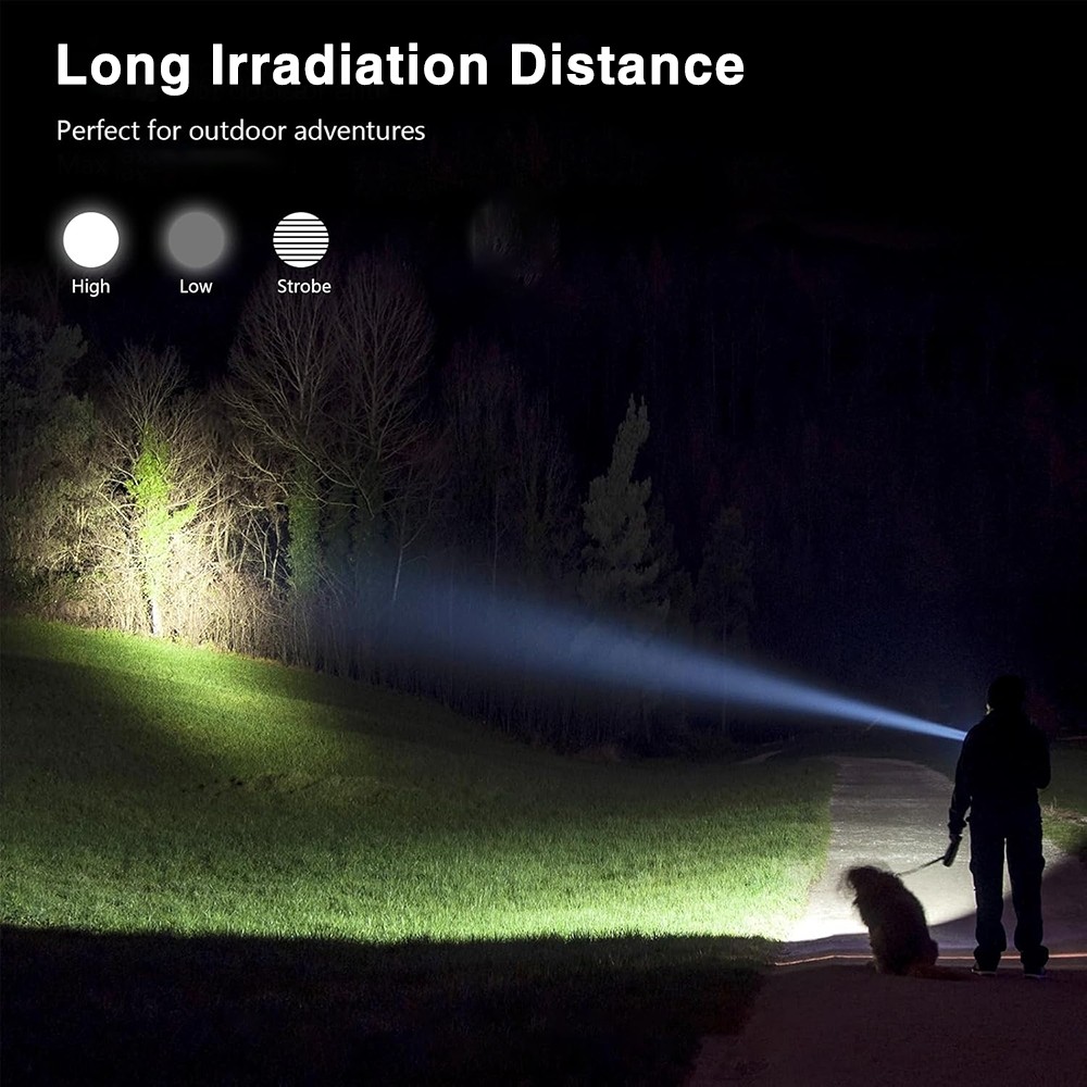 35000000 Lumen Super Bright LED Tactical Flashlight Rechargeable LED Work Light