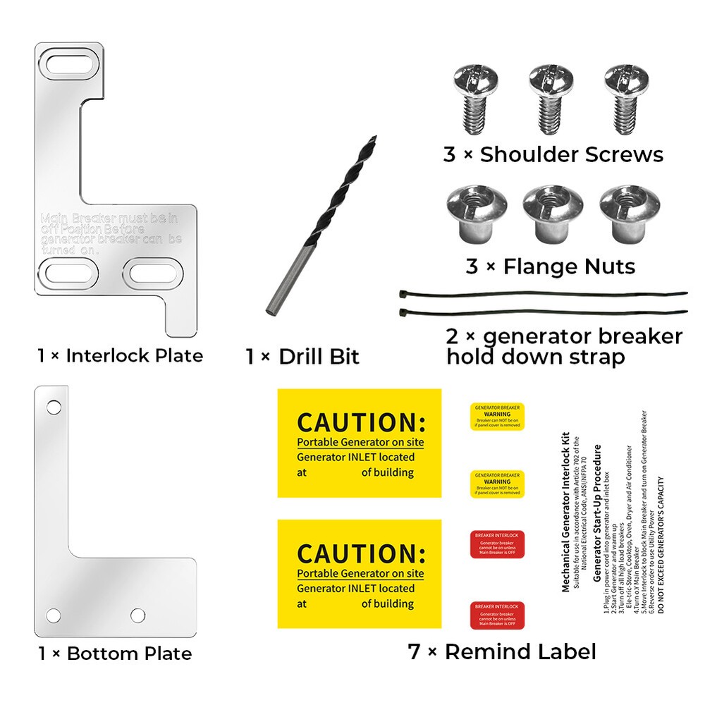Generator Interlock Kit For Siemens /Murray/ITE 150 and 200 Amp Panel