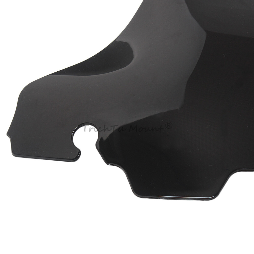 Black 7" Wave Windshield Windscreen For Harley Touring Electra Glide 2014-2023