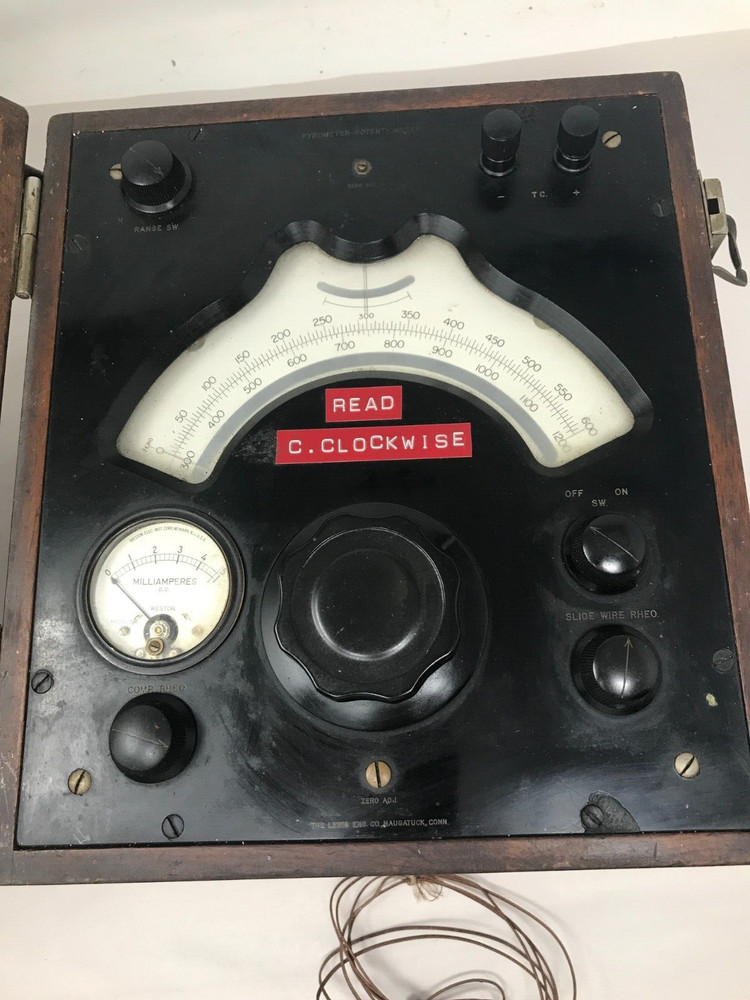 Antique Pyrometer LEWIS ENGINEERING CO. Model 14PO w/instructions, box ~ WORKS!