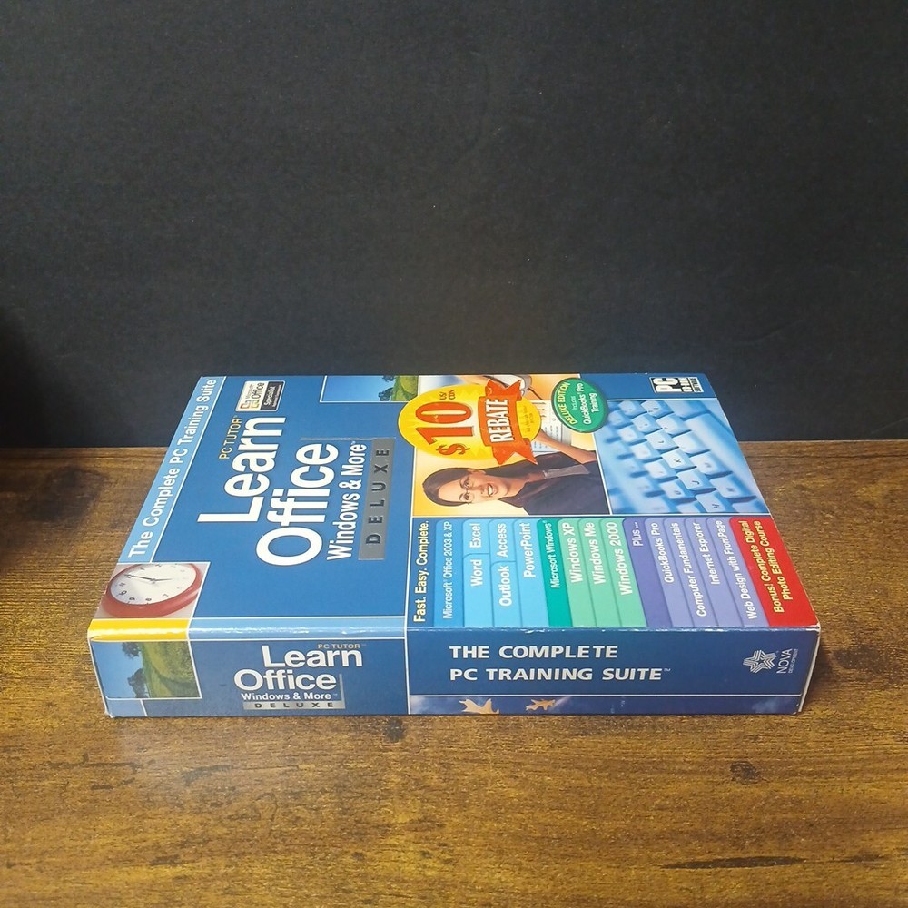 PC Tutor Learn Office Windows & More Deluxe The Complete PC Training Suite, 4-CD