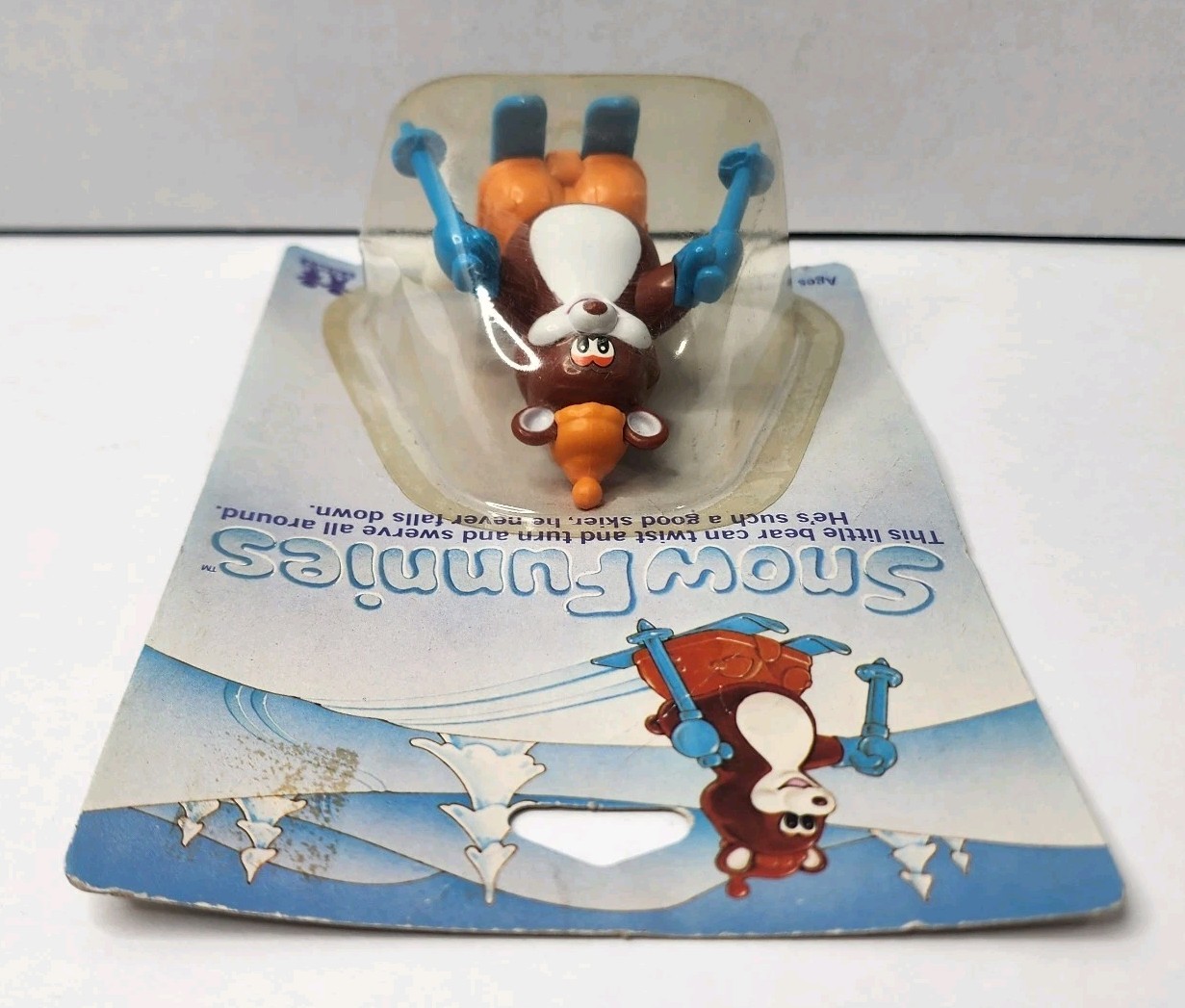 Vtg. 1981 Tomy Snow Funnies - Skiing Funny Bear Wind Up Toy - NIP [Read Desc.]