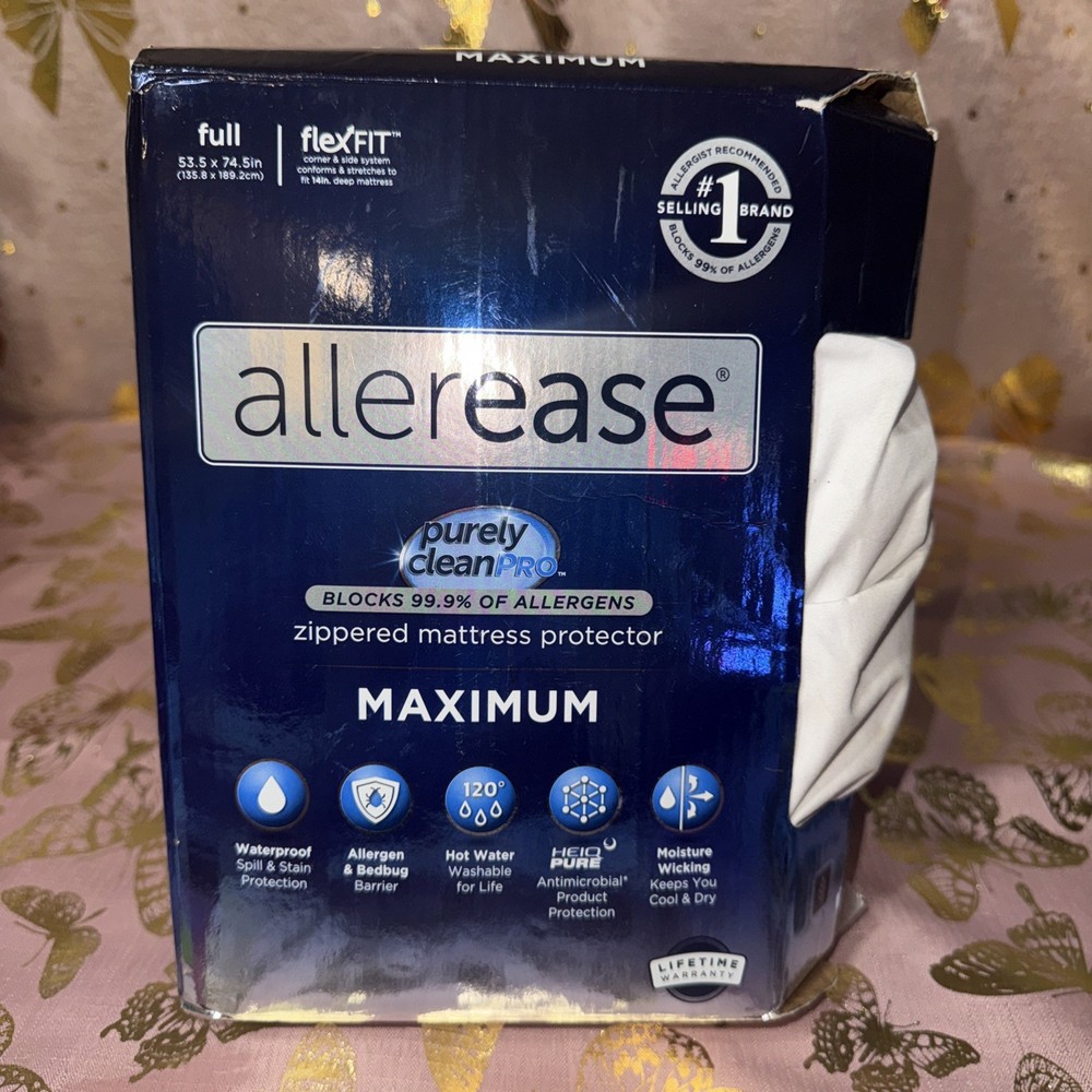 see description AllerEase Full Size Mattress Protector Maximum Soft Waterproof