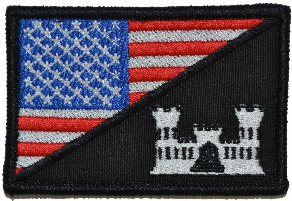 Army Engineer Castle USA Flag - 2.25x3.5 Patch