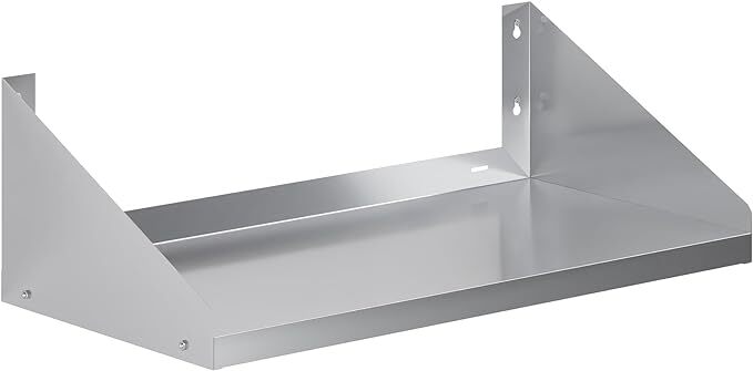 Commercial Stainless Steel Microwave Wall Shelf with Side Guards