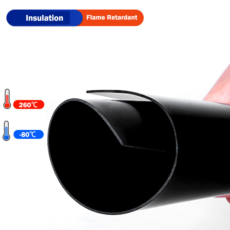 Solid Black Neoprene Rubber Gasket Sheet / Solid Black Smooth 1mm - 3mm Thick