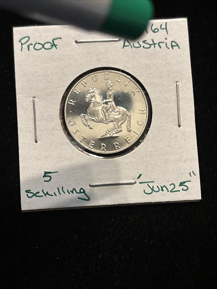 1964 Austria 5 Schilling Proof Silver “jun25”
