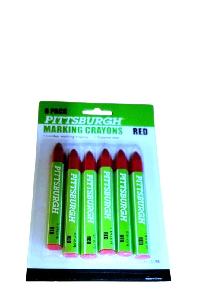 PITTSBURGH Red Marking Crayons, 6 Pack