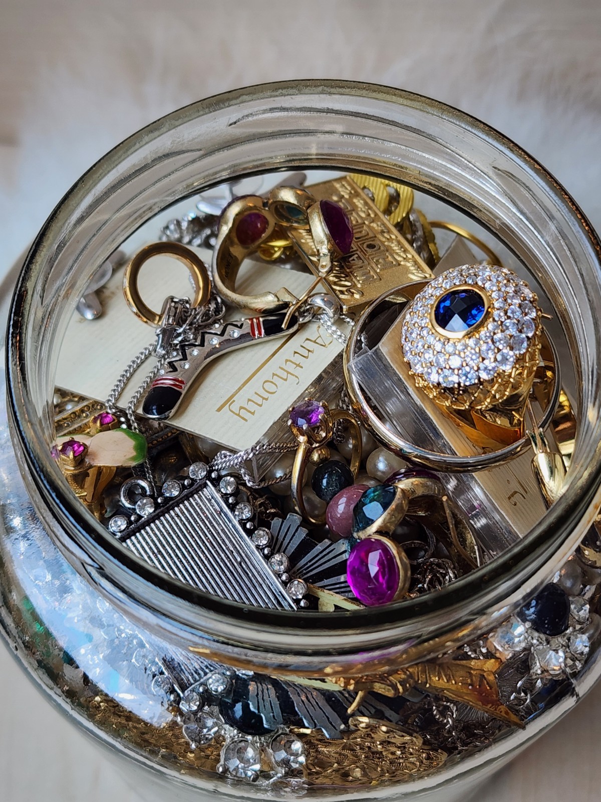 💎 Large Mystery Jewelry Jar- Mostly Wearable - Over 2lbs - Vintage lot