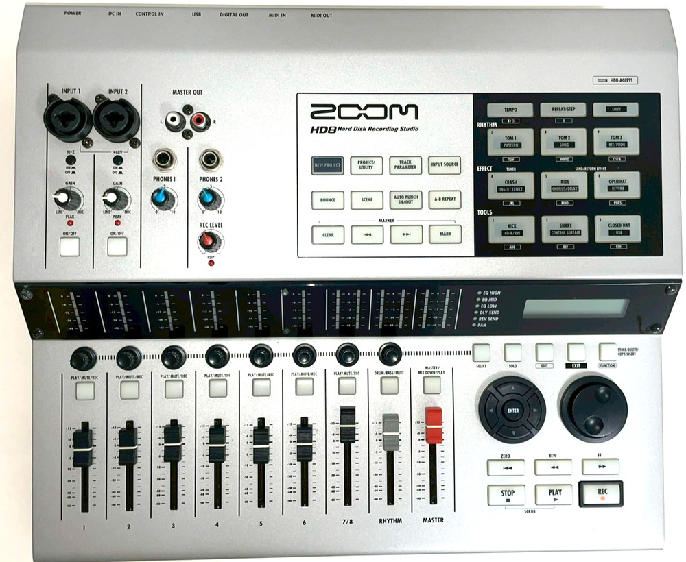 ZOOM HD8 Tested Working Digital Multitrack Recorder MTR HDD CD RW