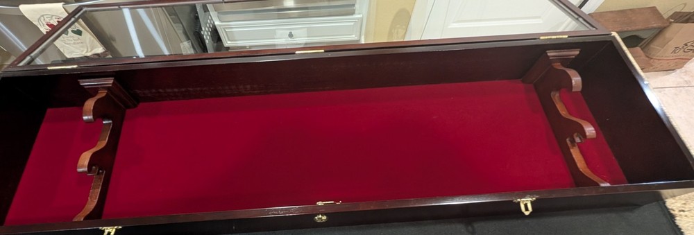 Two Saber Cherry Wood Display Case